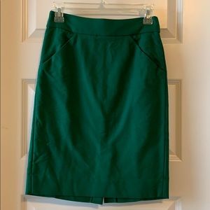 J Crew emerald green pencil skirt 00